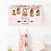 Rustige Lantaarns Roos Gold Wedding Direction Spandoek (Insitu)