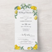 Rustige Lemons Wedding-uitnodiging in één keer All In One Uitnodiging (Binnen)