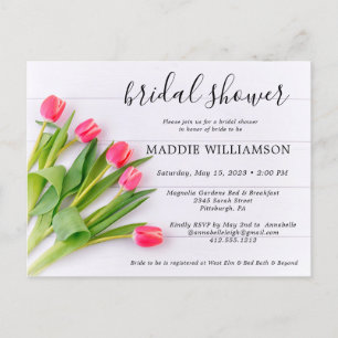 Rustige lentetulpen — Bridal Shower-uitnodiging Aankondigingskaart