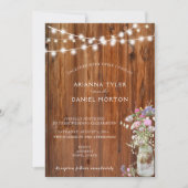 Rustige lentevloeren Mason Jar String Lights Kaart (Voorkant)