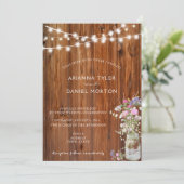 Rustige lentevloeren Mason Jar String Lights Kaart (Staand voorkant)