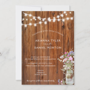 Rustige lentevloeren Mason Jar String Lights Kaart