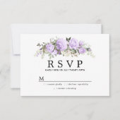 Rustige Lichte Paarse Floral Wedding RSVP (Voorkant)