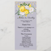 Rustige lichten Geel Floral Menu.Wedding Program Programma (Voorkant)