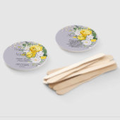 Rustige lichten Gele Floral Wedding Hand Fan Handwaaier (Niet-gemonteerd)