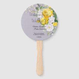 Rustige lichten Gele Floral Wedding Hand Fan Handwaaier