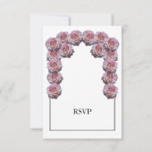 Rustige lichtroze Rozen RSVP Kaarten (Achterkant)