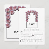 Rustige lichtroze Rozen RSVP Kaarten Kaartje (Voorkant / Achterkant)