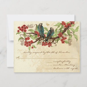 Rustige liefdesvogels RSVP Kaartje