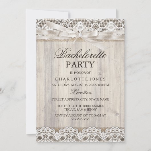 Rustige  lobby & wood Bachelorette Party Kaart (Voorkant)