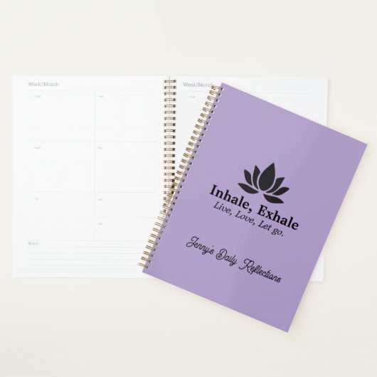 Rustige Lotus: Inademen, Uitademen Inspiratie Cust Planner (Display)