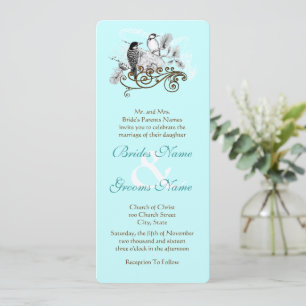 Rustige  Love Bird Woodpecker Wedding Kaart