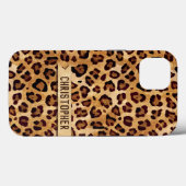 Rustige luipaard printhuid Naam toevoegen Case-Mate iPhone Case (Achterkant (horizontaal))