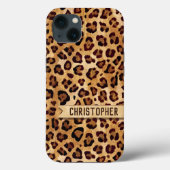 Rustige luipaard printhuid Naam toevoegen Case-Mate iPhone Case (Achterkant)