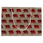 rustige lumberjack beer faux burlap groot cadeauzakje (Achterkant)