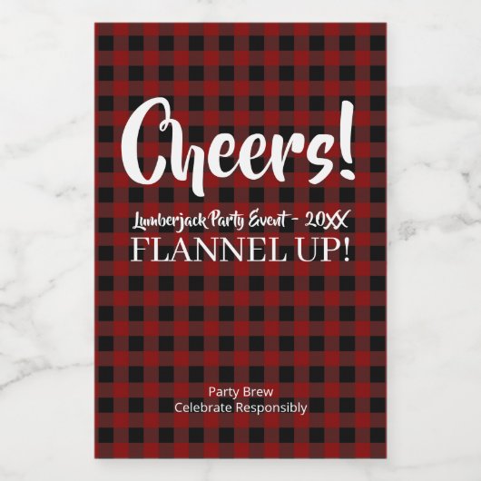 Rustige Lumberjack Pset Cheers Custom Event Cute Wijn Etiket (Enkel label)