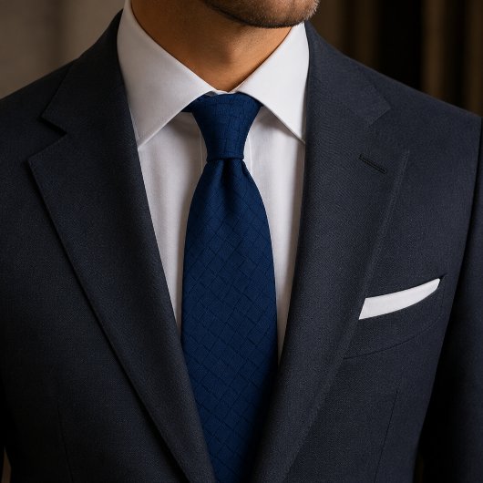 Rustige luxe navyblauwe mandweefsel gestructureerd stropdas