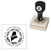 rustige maine merry kerstmis - adres 	rubberstempel (Gestempeld)