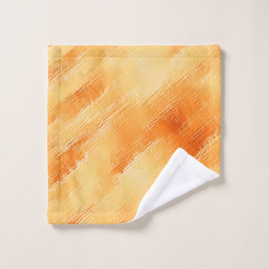 Rustige mango geel zoals getextureerd schilderij bad handdoek (Wasdoekje)