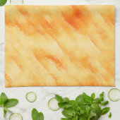 Rustige mango geel zoals getextureerd schilderij theedoek (Gevouwen)