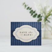 Rustige marine Blue Save the Dates Date (Staand voorkant)