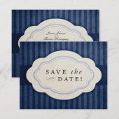 Rustige marine Blue Save the Dates Date (Voorkant / Achterkant)