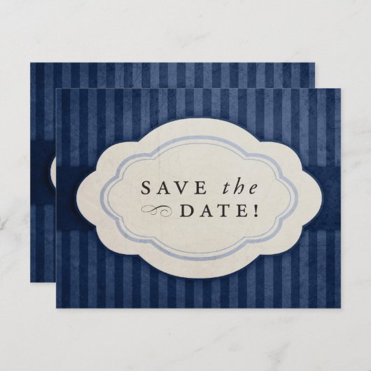 Rustige marine Blue Save the Dates Save The Date (Voorkant / Achterkant)