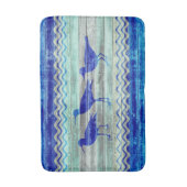 Rustige marineblauw kustvuilnis badmat (Voorkant Verticaal)