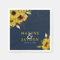 Rustige marineblauw - zonnebloem en goudbruin Conf