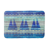 Rustige marineboot Blauwe kustboot Badmat (Voorkant)