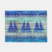 Rustige marineboot Blauwe kustboot Deurmat (Voorkant)