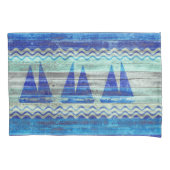 Rustige marineboot Blauwe kustboot Kussensloop (Voorkant)