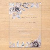 Rustige marinesnoorse boerenbruiloft acryl uitnodigingen (Voorkant)