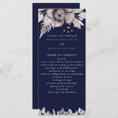 Rustige marinesnoorse boerenbruiloft programma (Voorkant / Achterkant)