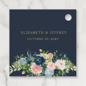 Rustige marinezeemacht - goudbloem - geometrische bedankjes labels (Achterkant)