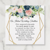 Rustige marinezeemacht - goudbloem - geometrische bedankjes labels (Voorkant)