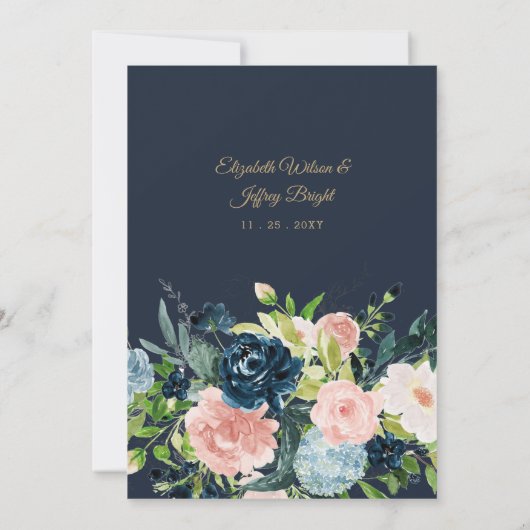 Rustige marinezeemacht - goudbloem - geometrische kaart (Achterkant)