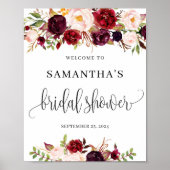 Rustige marsala blush roze welkomstteken poster (Voorkant)