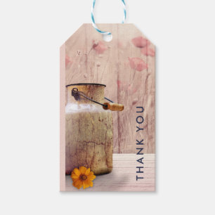 Rustige melk kan landstijl op hout maken Dank je w Cadeaulabel