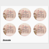 Rustige melk kan met woeste en bloemen ronde sticker (Vel)