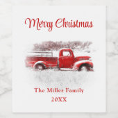 Rustige Merry-White-vrachtwagen Wijn Etiket (Enkel label)