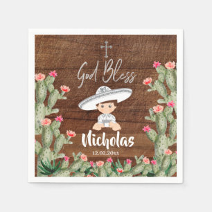 Rustige Mexicaanse zilver Charro Baptism Paper Nap Servet