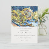 Rustige minimale blauwe zonnebloempjes kaart (Staand voorkant)