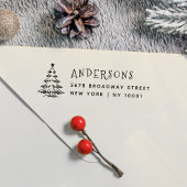 Rustige Minimale Kerstboom Retouradres Zelfinktende Stempel