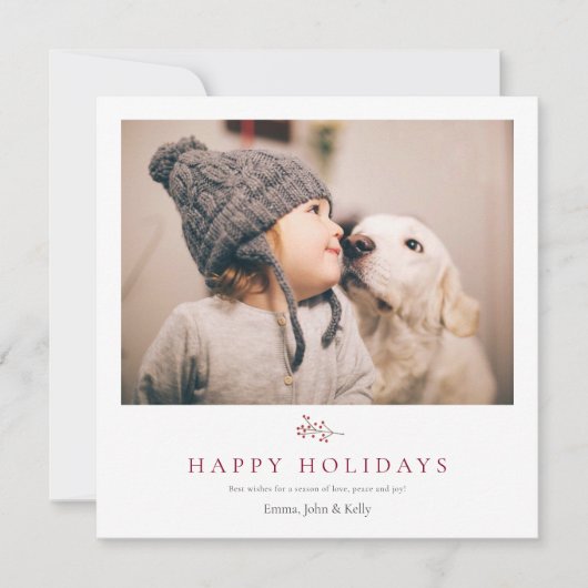 Rustige, minimalistische kerstkerken feestdagenkaart (Voorkant)