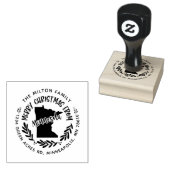 rustige minnesota merry kerstmis - adres 	rubberstempel (Gestempeld)