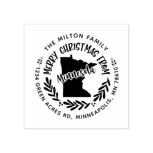 rustige minnesota merry kerstmis - adres 	rubberstempel (Afrduk)