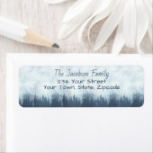 Rustige Misty Blue Pines label voor klein retourad (Insitu)