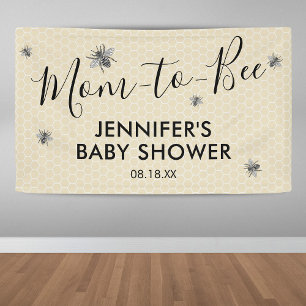 Rustige  moeder tegen Baby shower bij bijen Spandoek