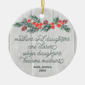 Rustige moeders en aughters Aangepaste zwangerscha Keramisch Ornament (Voorkant)